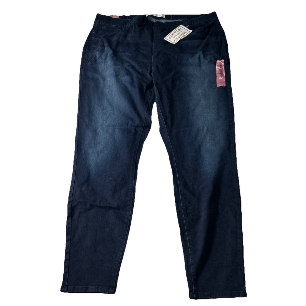 Levi's Signature Pull On Skinny Jeans Stretch 24L Blue 37x32 Women's Levi